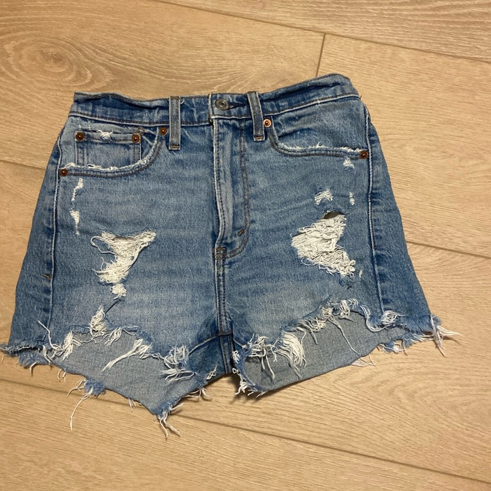 Distressed Abercrombie & Fitch High Rise Mom Short